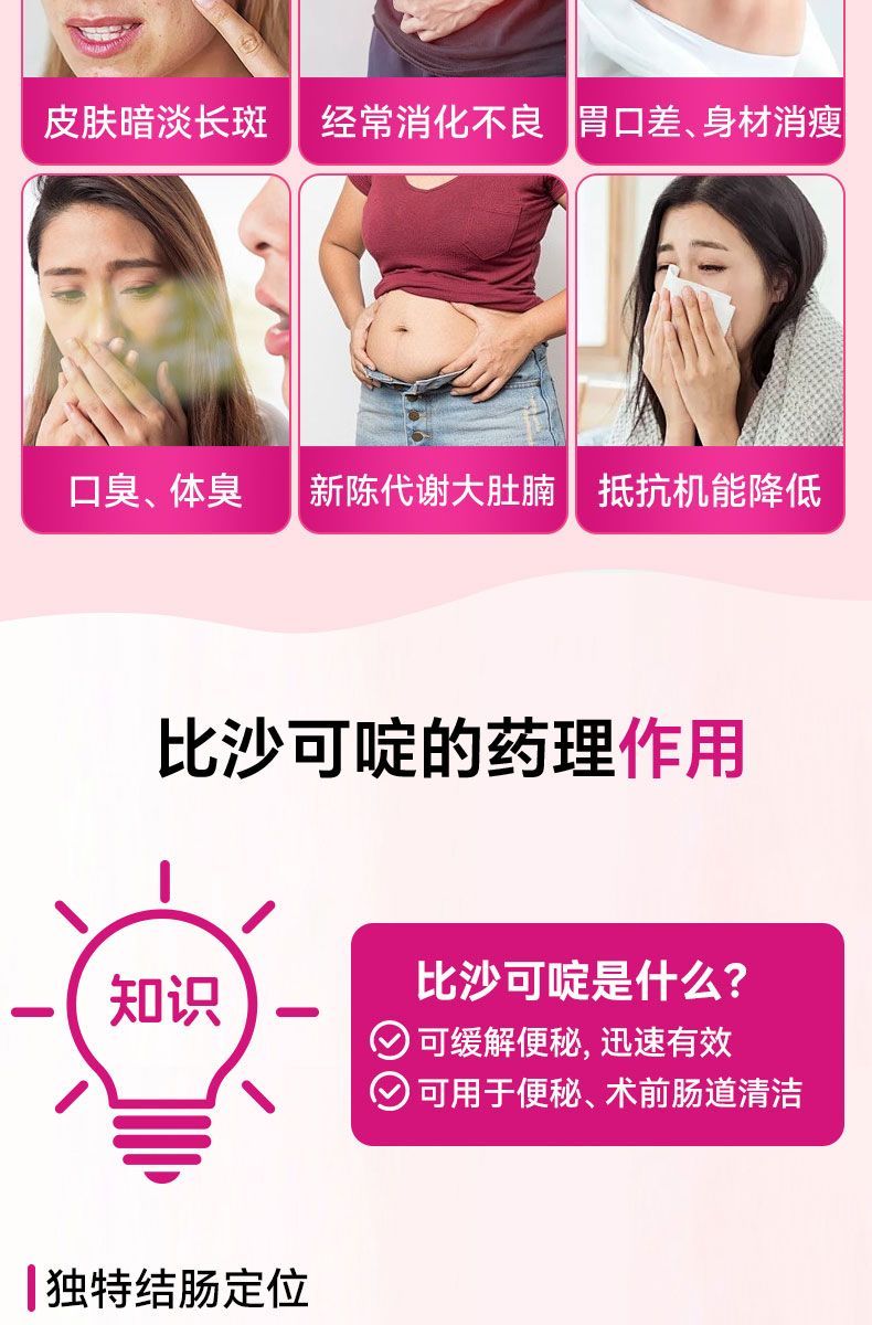 HAKUTAMA Bisacodyl Enteric-Coated Tablets Small Powder Pills Improve Constipation, Relieve Bowel Movement, Detoxify