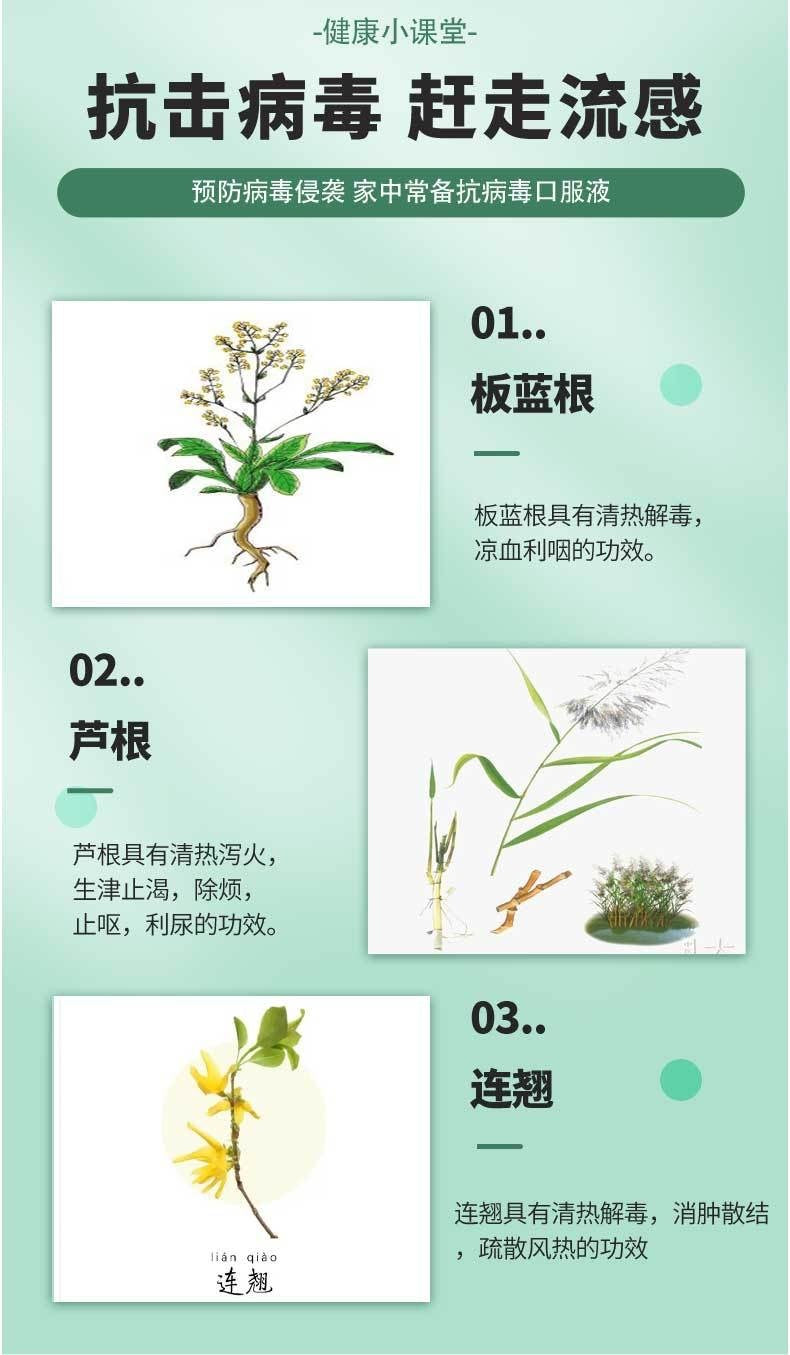 HAKUTAMA Anti-viral oral solution Herbal Tea for Cold, Nasal Congestion, Fever, Runny Nose, Heat Clearing, and Dampness Removal