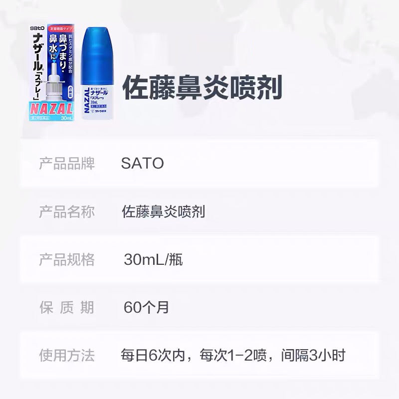 Get fast relief from allergies & sinus congestion with Sato Nasal Spray. Japanese formula for rhinitis, hay fever, and blocked nose. Shop now.