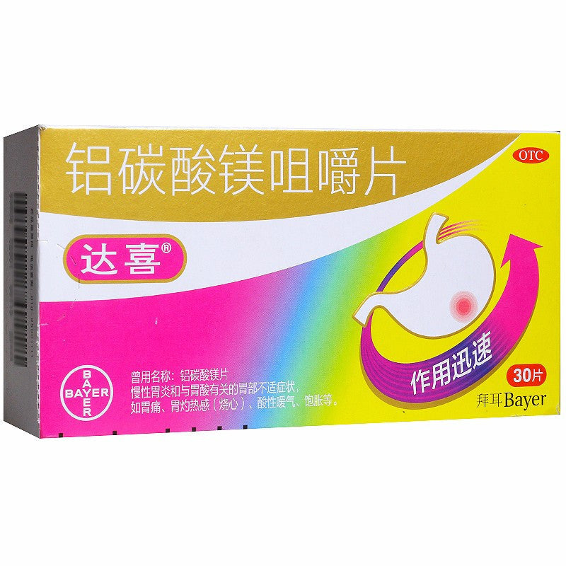 Aluminum Magnesium Carbonate Chewable Tablets – Antacid for Heartburn, Indigestion & Acid Relief